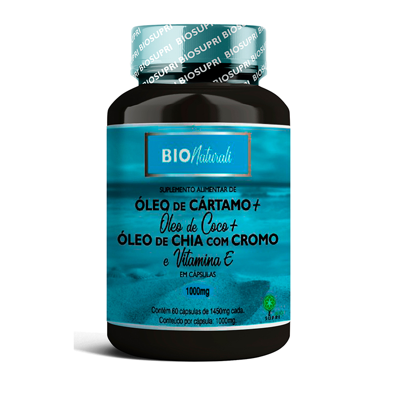 Óleo de Cártamo e Chia Cart Chia - Tiaraju - 60+10 Cápsulas de